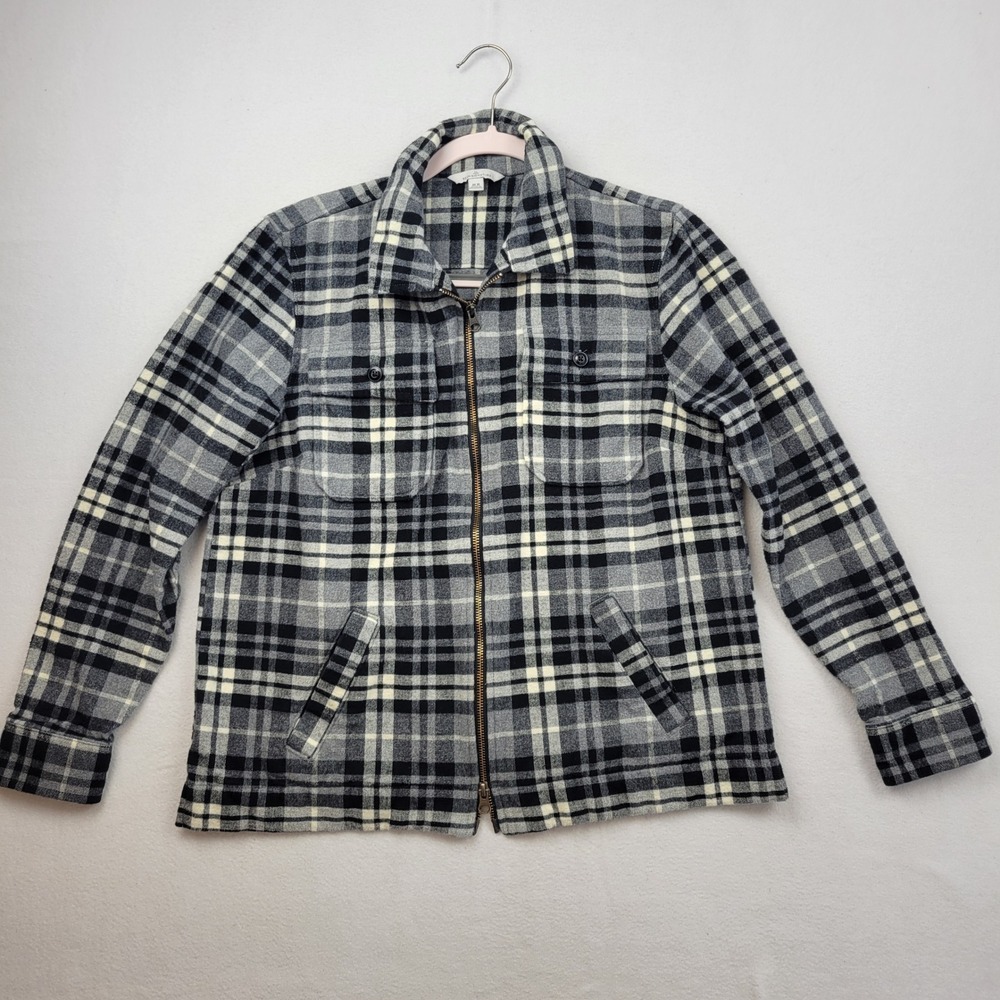 LL Bean Signature Chamois Full Zip Jacket‎ Shirt Womens Medium Archive Plaid